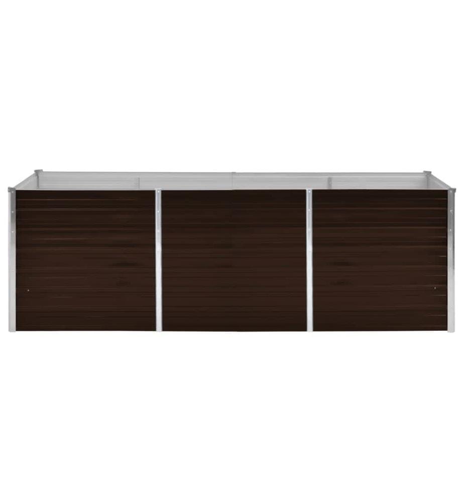 Lit surélevé de jardin Marron 240x80x77 cm Acier galvanisé