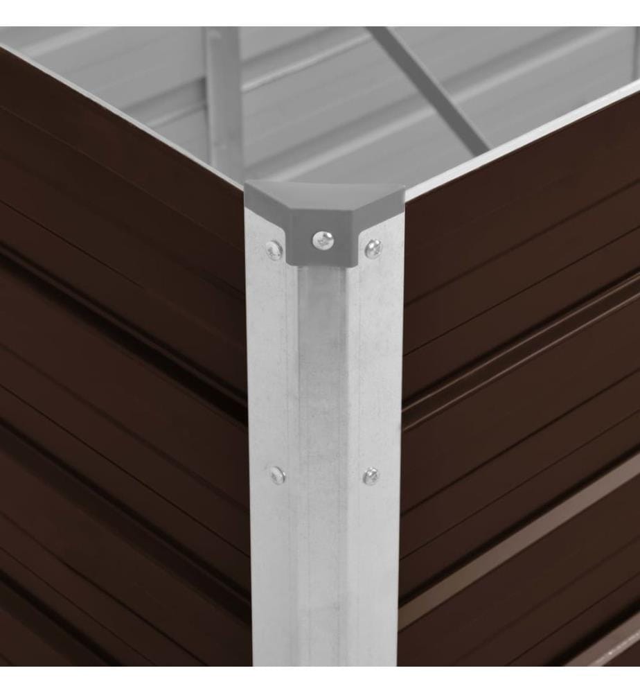 Lit surélevé de jardin Marron 240x80x77 cm Acier galvanisé