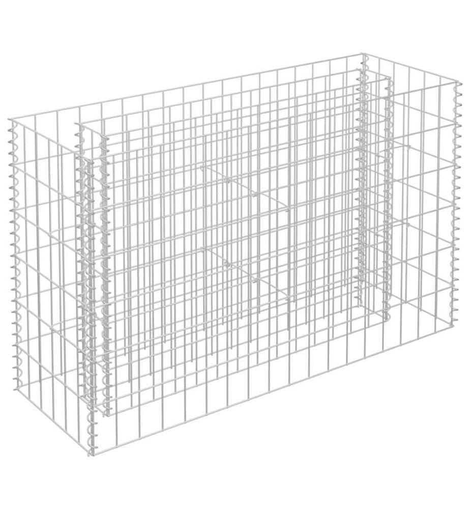 Lit surélevé à gabion Acier galvanisé 90x30x60 cm