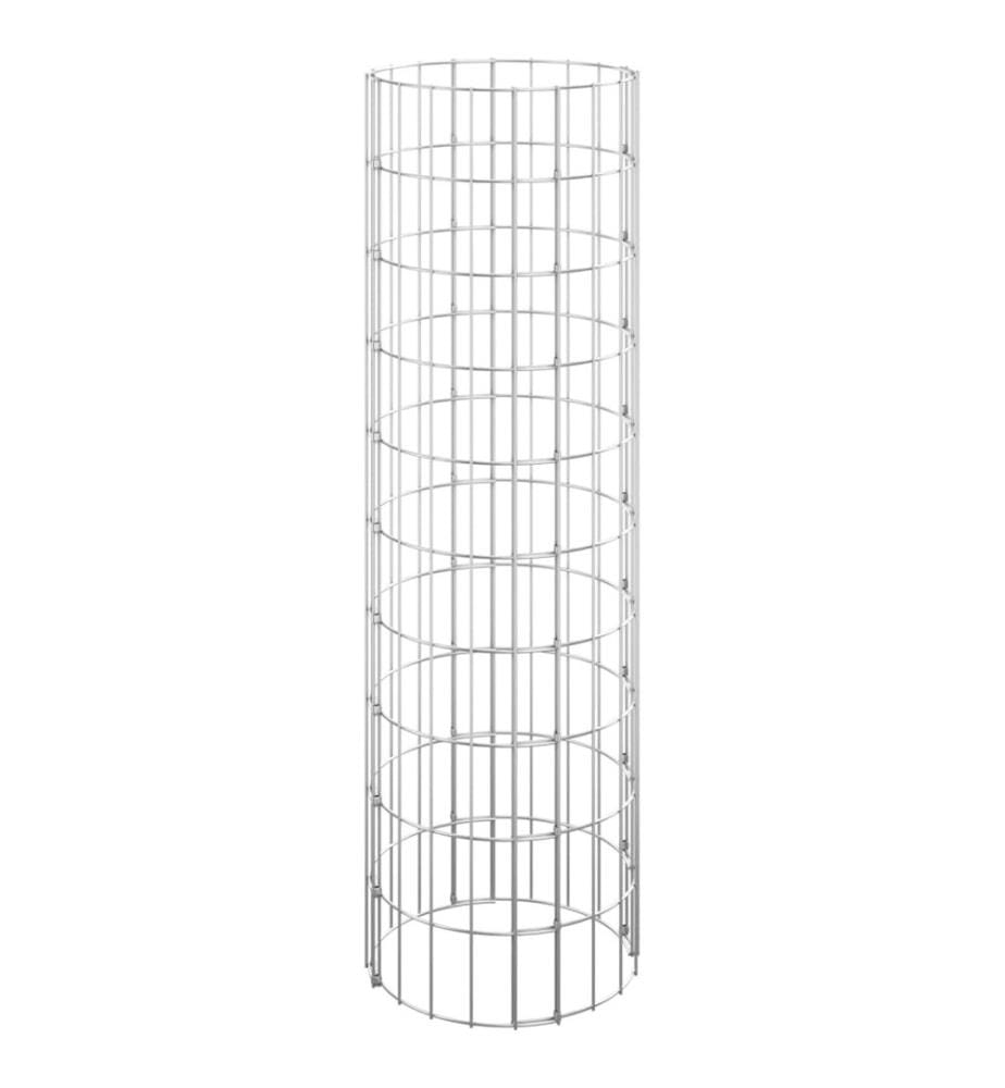 Lit surélevé à gabion circulaire 3pcs Acier galvanisé Ø30x100cm