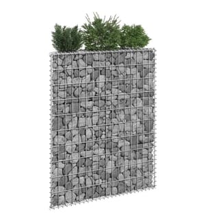 Gabionen-Hochbeet Trapezform Verzinkter Stahl 80x20x100 cm