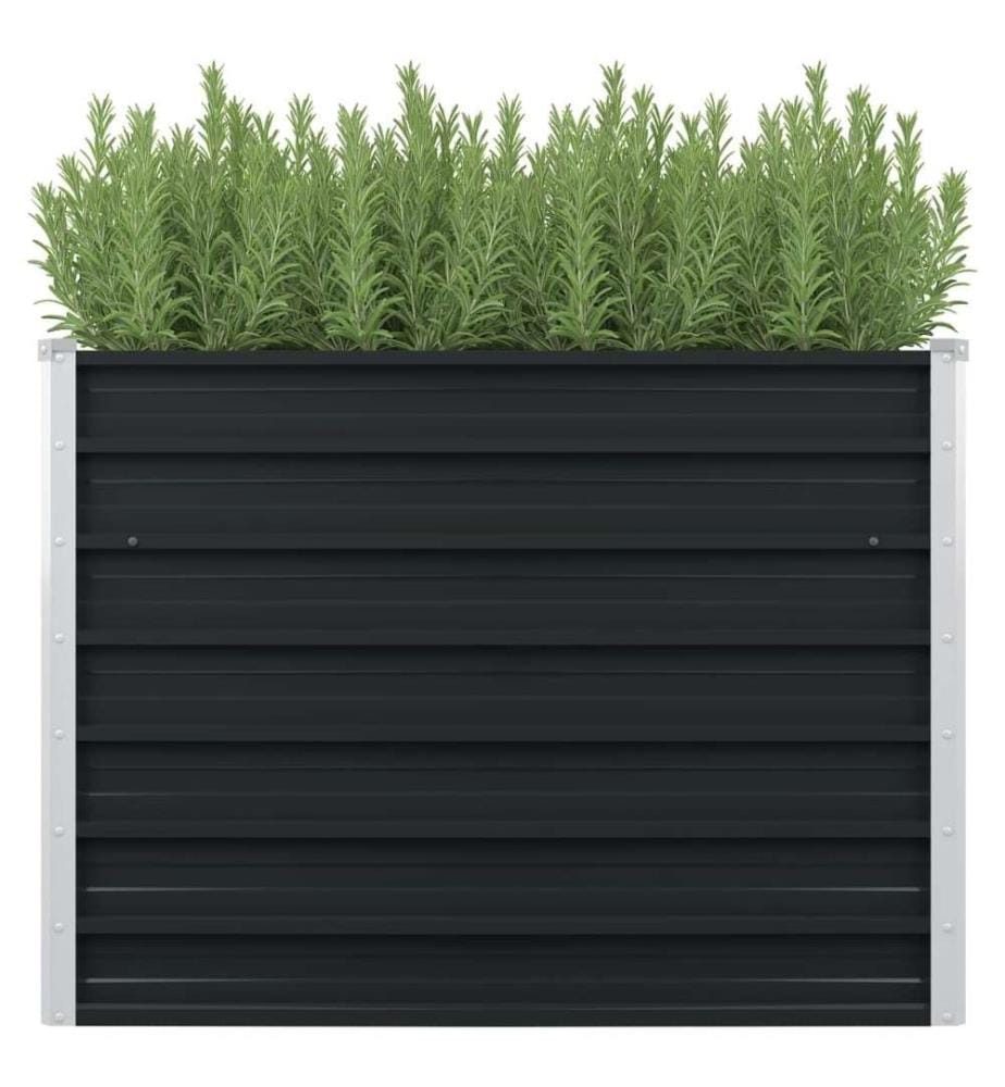 Jardinière surélevée Anthracite 100x100x77 cm Acier galvanisé