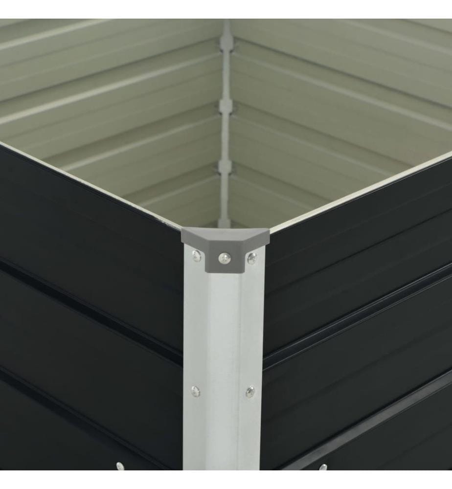 Jardinière surélevée Anthracite 100x100x77 cm Acier galvanisé