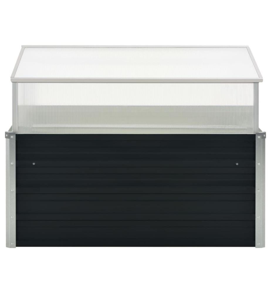 Serre Anthracite 100x100x77 cm Acier galvanisé