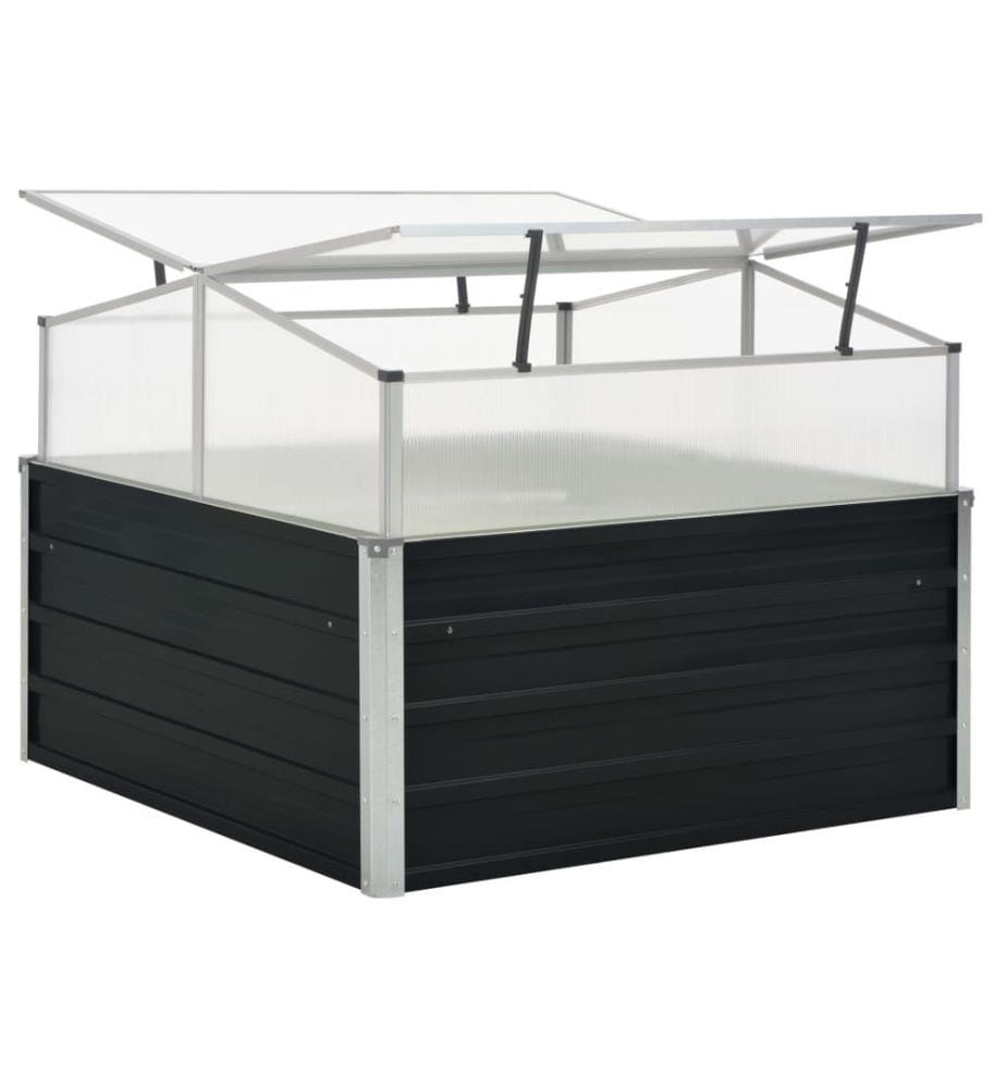 Serre Anthracite 100x100x77 cm Acier galvanisé