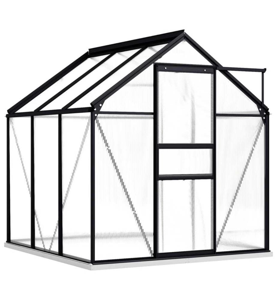 Gewächshaus mit Fundament Anthrazit Aluminium 3,61 m²