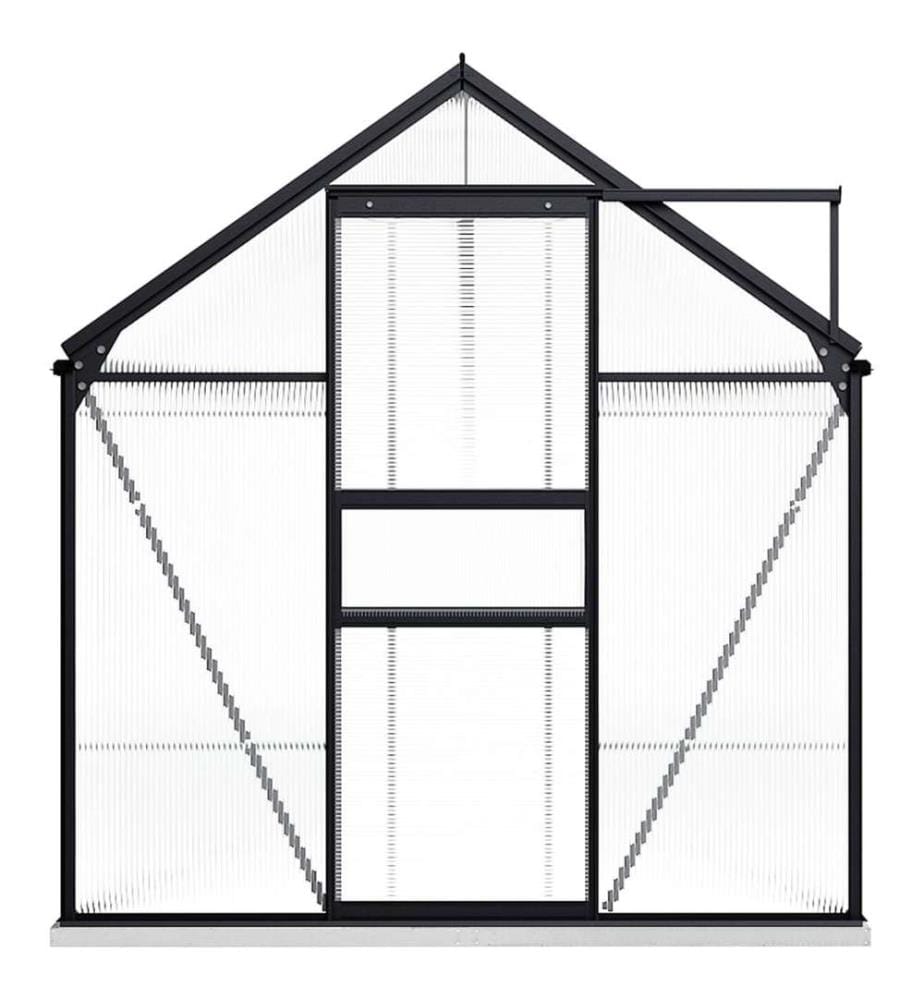 Gewächshaus mit Fundament Anthrazit Aluminium 9,31 m²