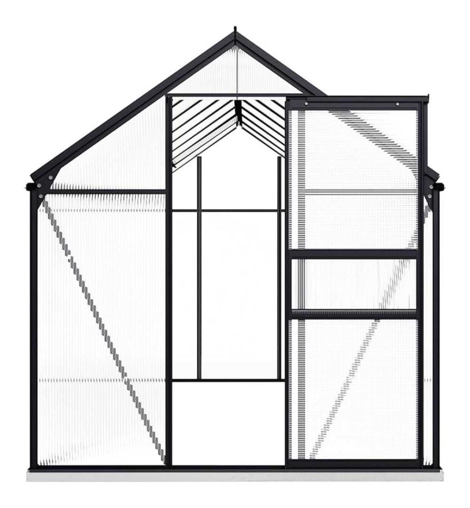 Gewächshaus mit Fundament Anthrazit Aluminium 9,31 m²