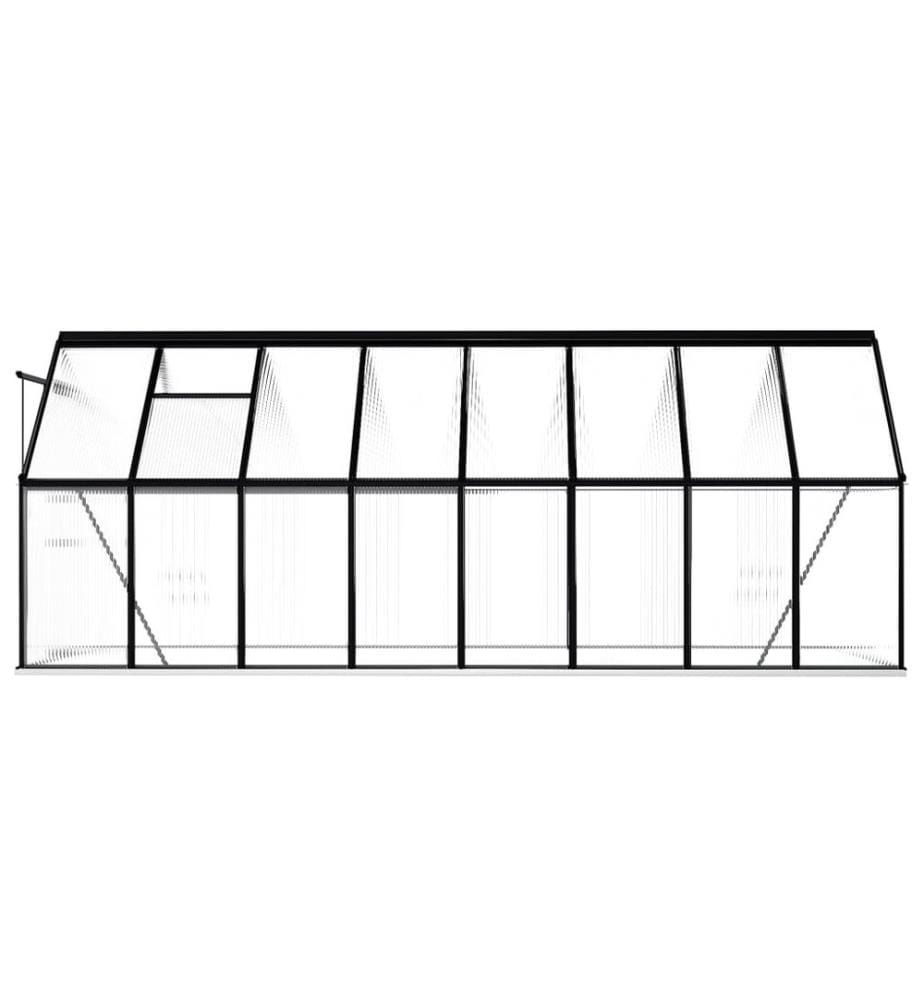 Gewächshaus mit Fundament Anthrazit Aluminium 9,31 m²