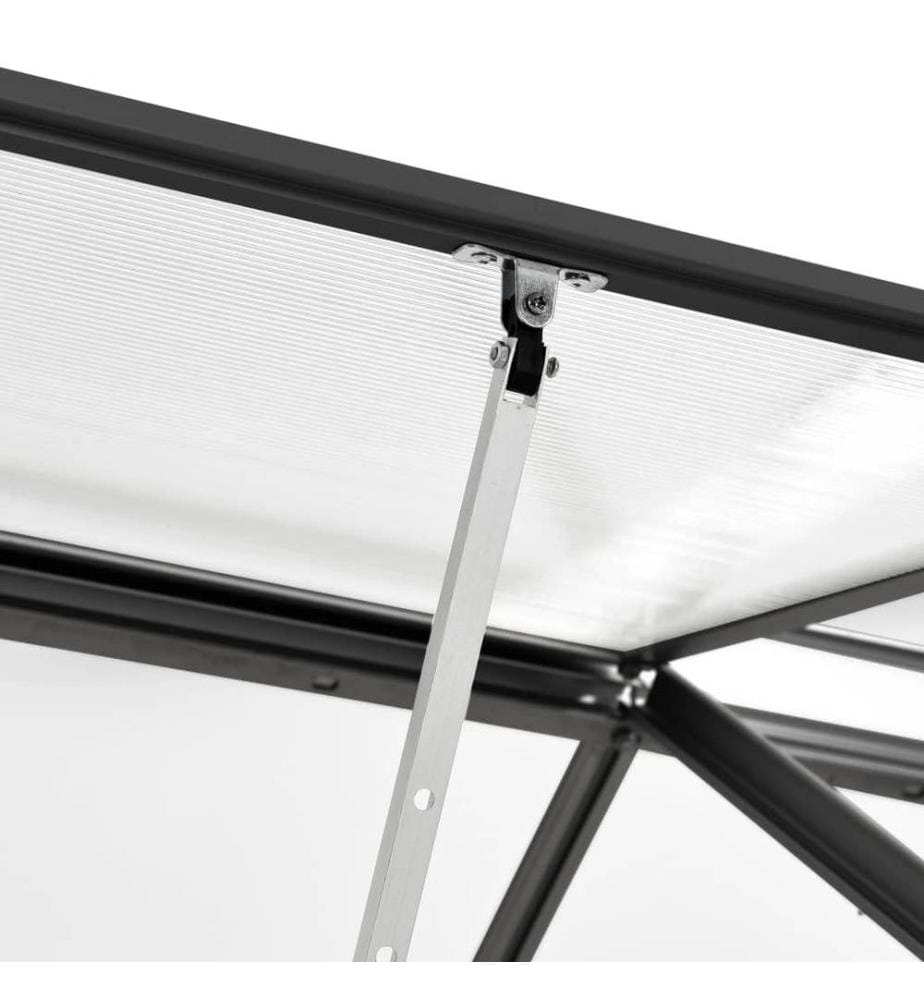 Gewächshaus mit Fundament Anthrazit Aluminium 9,31 m²