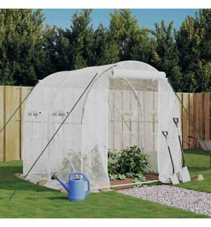 Gewächshaus mit Stahlrahmen Weiss 4 m² 2x2x2 m
