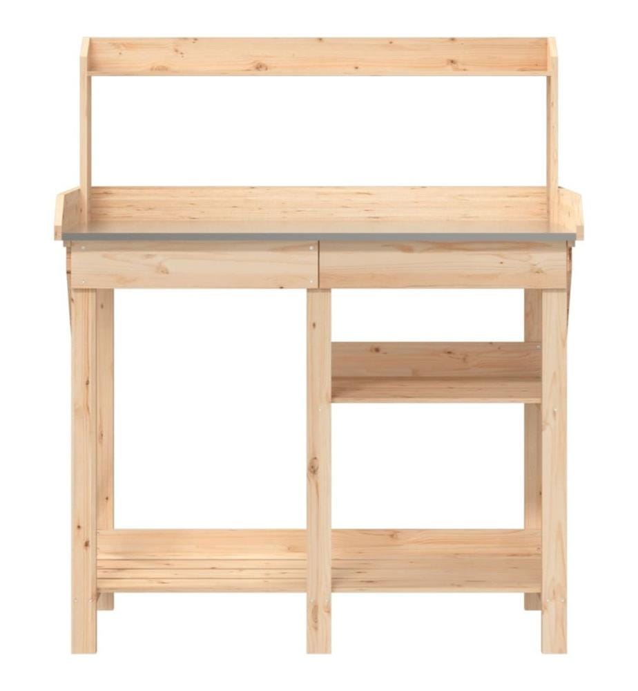 Pflanztisch mit Ablagen Massivholz Tanne