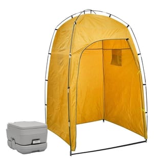 Tragbare Campingtoilette mit Zelt 10+10 L