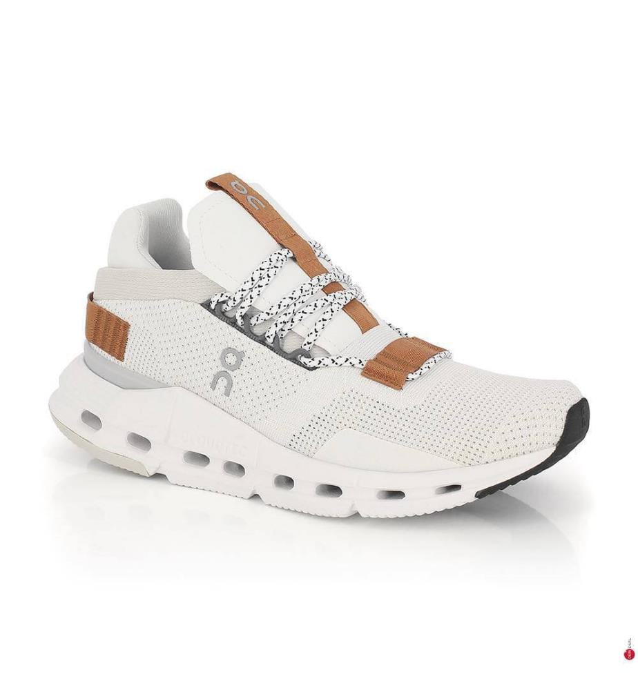 Baskets de Course Cloudnova - Blanc et Brun Clair