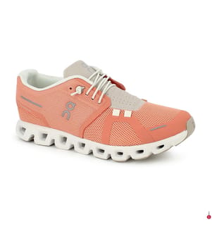 Baskets de Course Cloud 5 - Corail et Blanc