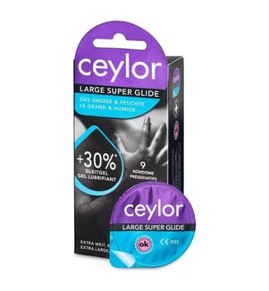 Préservatifs Large Super Glide - 9 Pièces