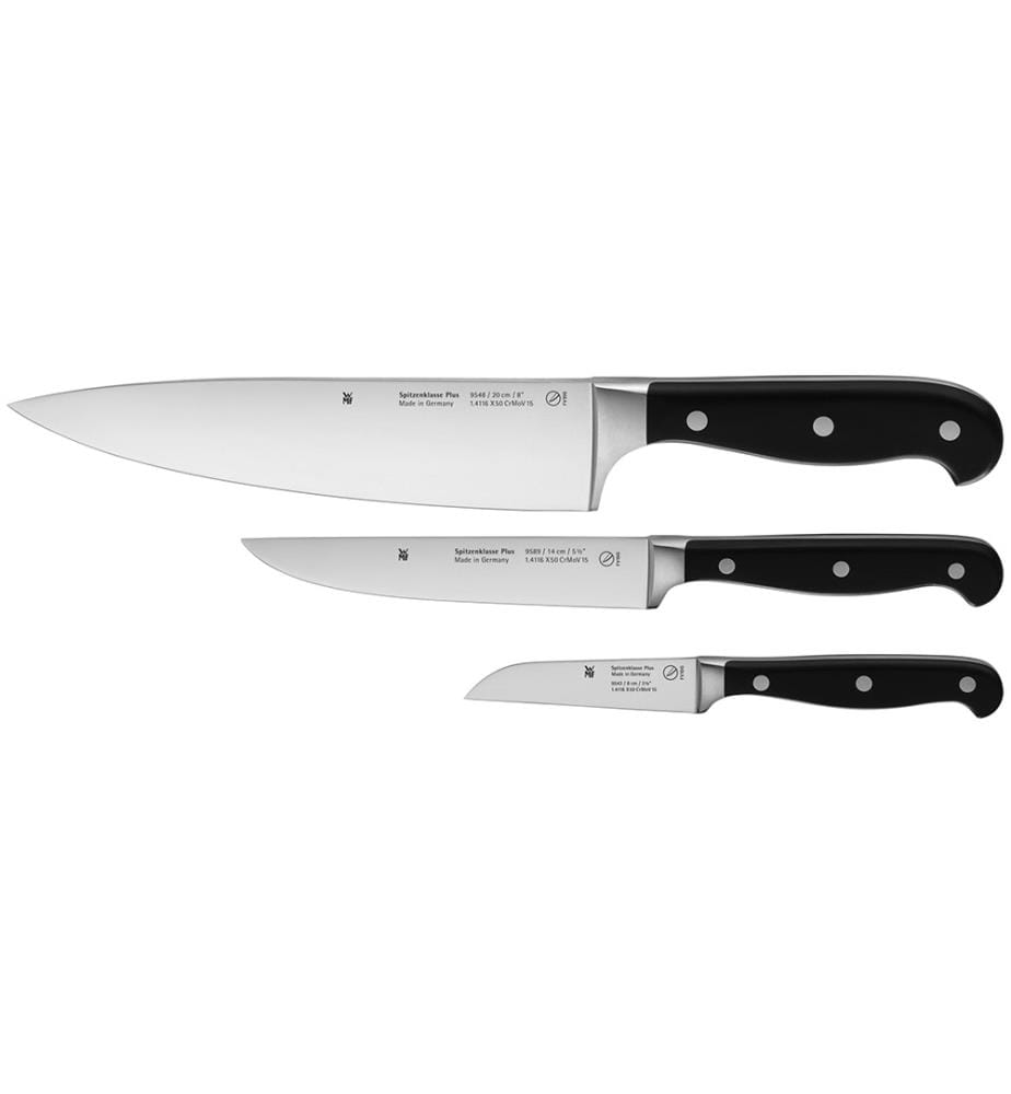 Set di 3 coltelli - Argento e nero