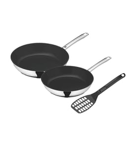Set de 2 Poêles & Spatule Diamant, Argenté