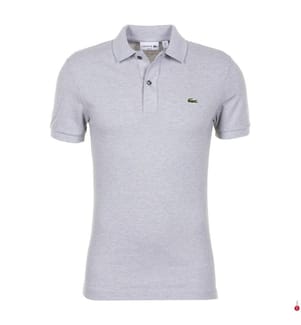 Polo Slim Fit coton piqué Homme - Gris Clair