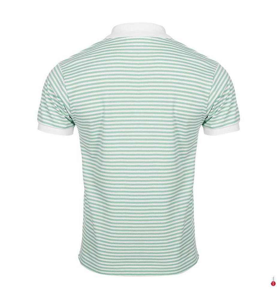 Polo Classic fit Petit Piqué - Vert Clair et Blanc