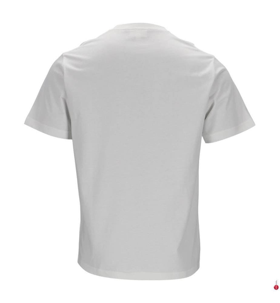 T-shirt in cotone con tasca sul petto - Bianco