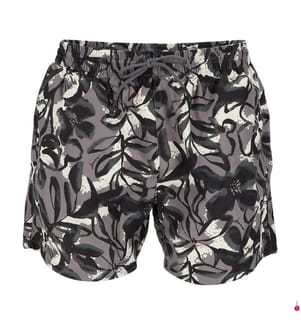 Short de bain à imprimé intégral et badge logoté