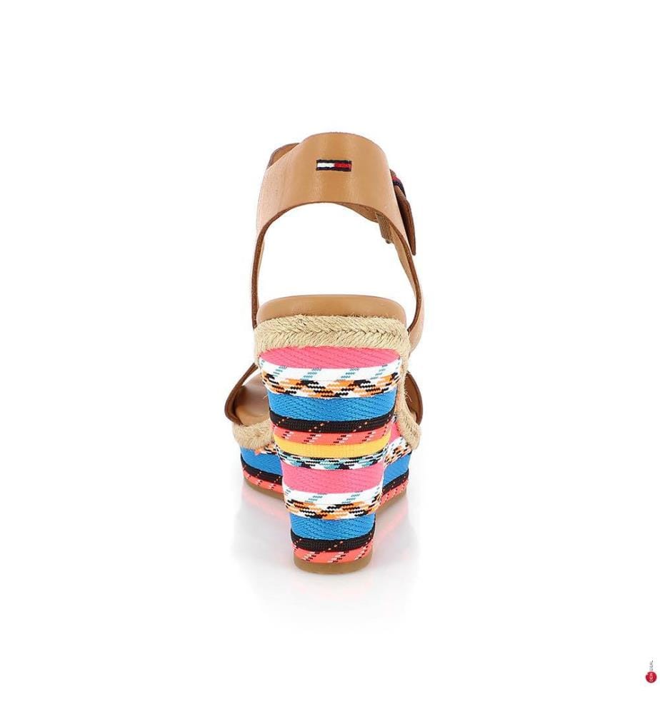 Plateau-Ledersandalen - Camel
