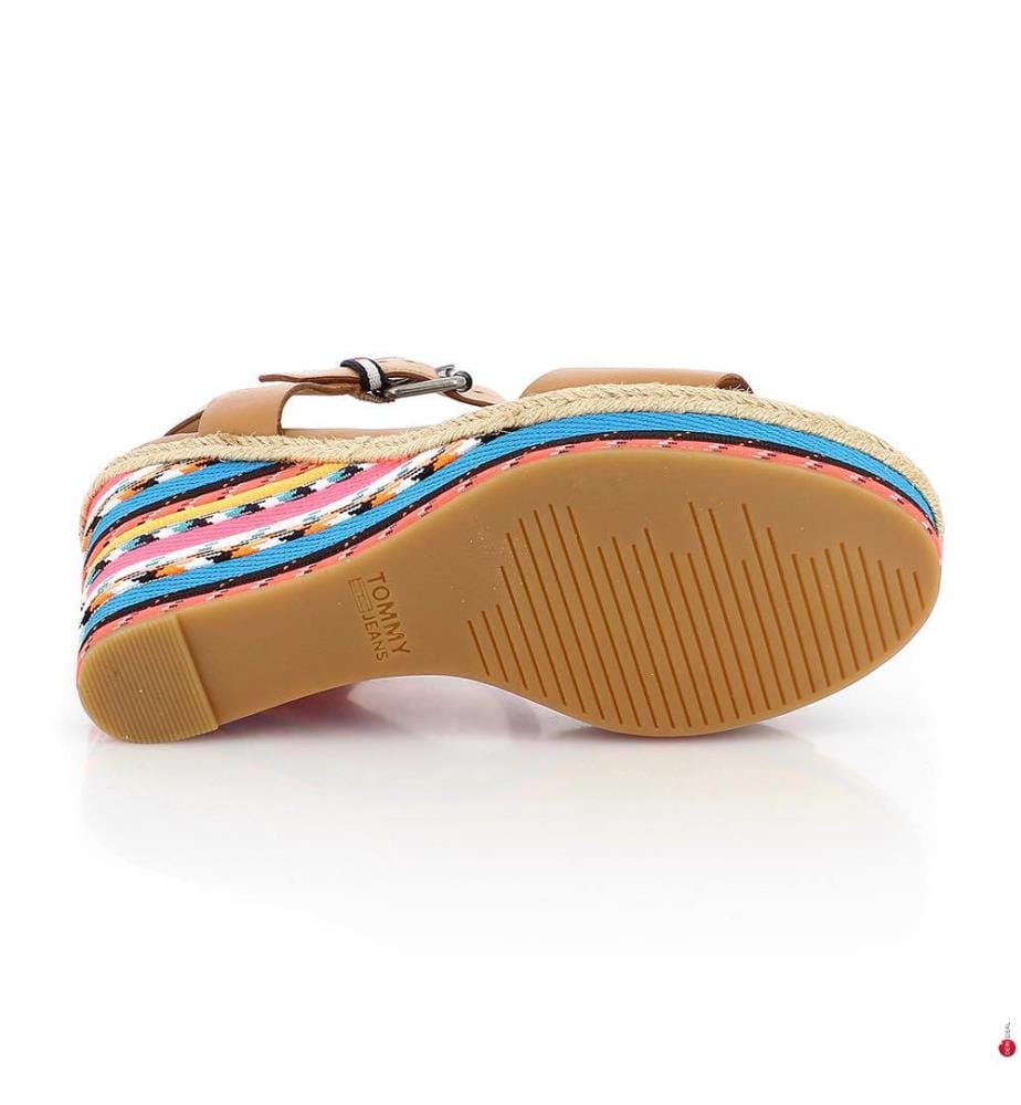 Plateau-Ledersandalen - Camel