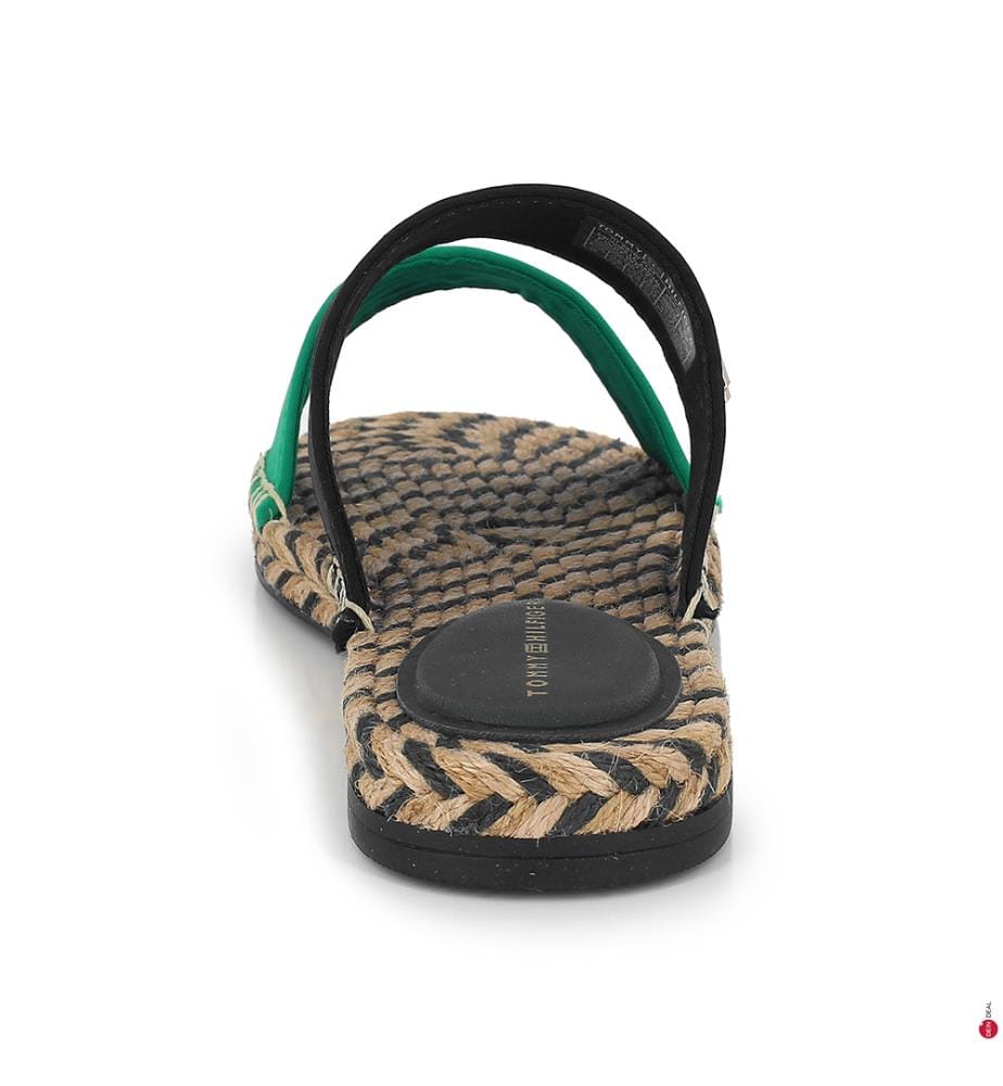 Ciabatte Satin Flat - Nero e Verde