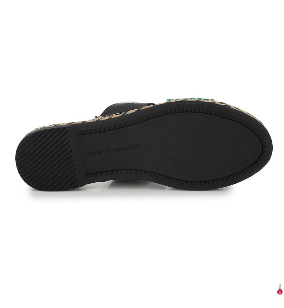 Ciabatte Satin Flat - Nero e Verde