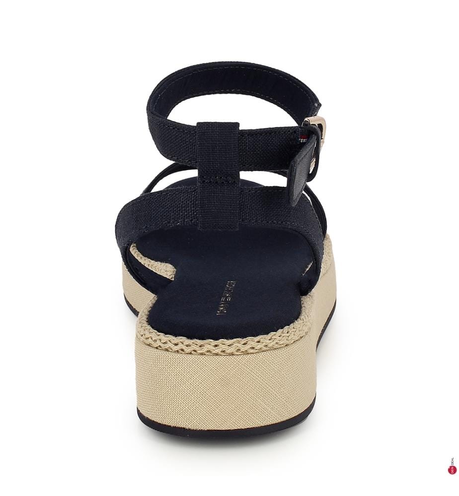 Sandals Linen Flatform - Navy