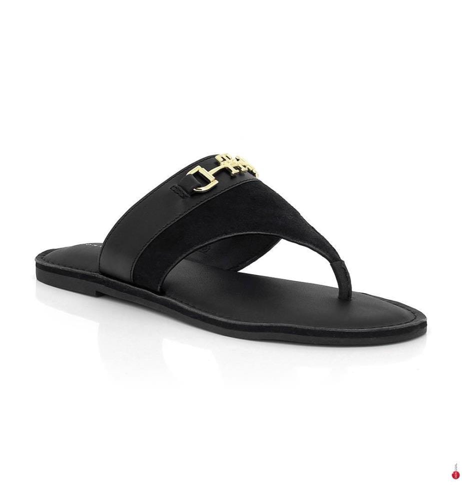 Flip-Flops aus Leder - Schwarz