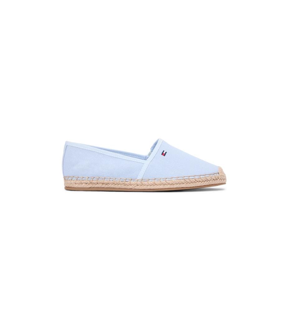 Canvas-Espadrilles mit gestickter Flagge - Hellblau
