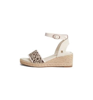 Espadrilles aus Jacquard - Braun und Weiss