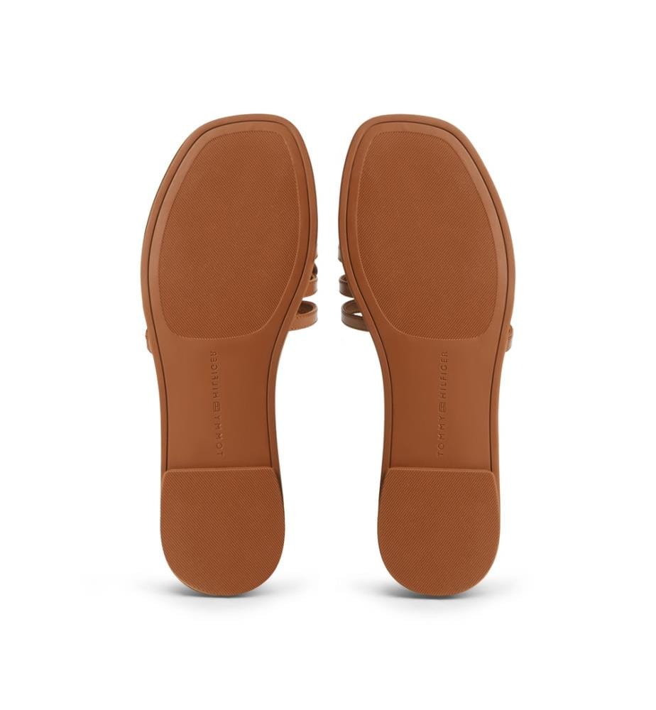Leder-Pantoletten – Camel