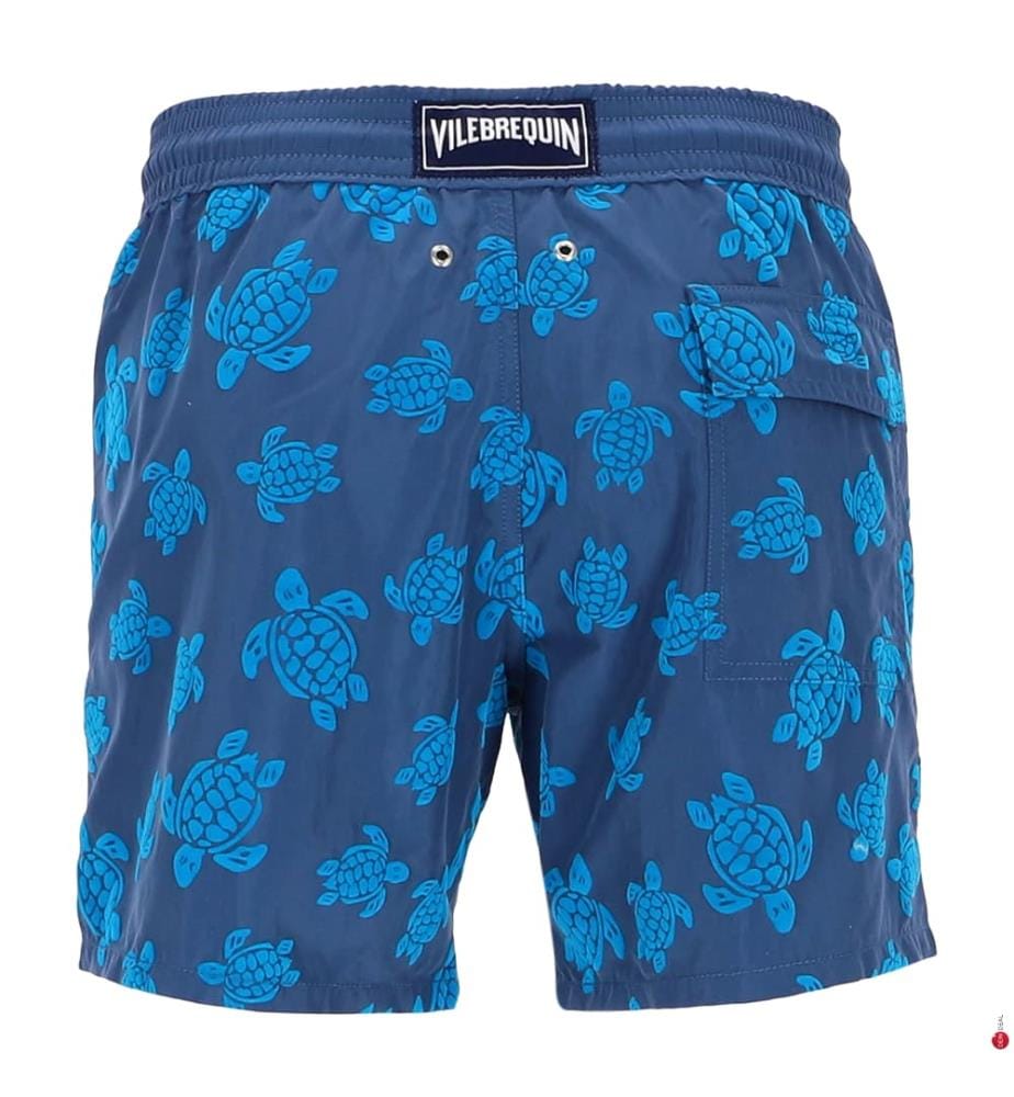 Pantaloncini da bagno Ronde des Tortues floccati - Sera e blu