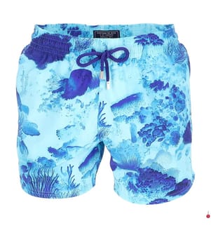 Kurze Stretch-Badeshorts Coral Reef - Oxygene & Blau
