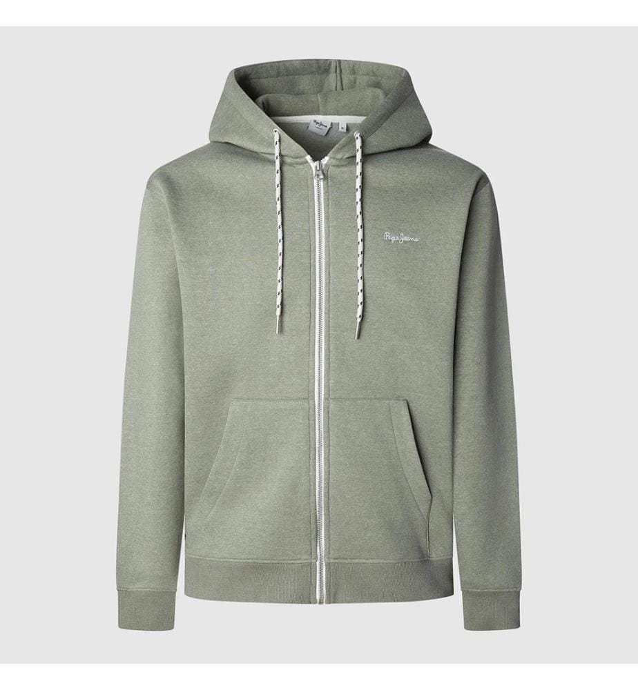 Sweat Macbeth Melange Zip - Militärgrün