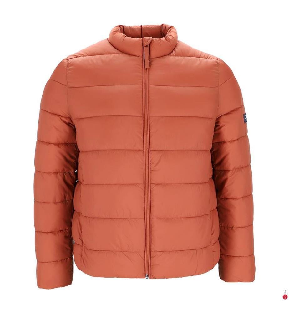 Down Jacket, Padded, High Collar - Brick Red