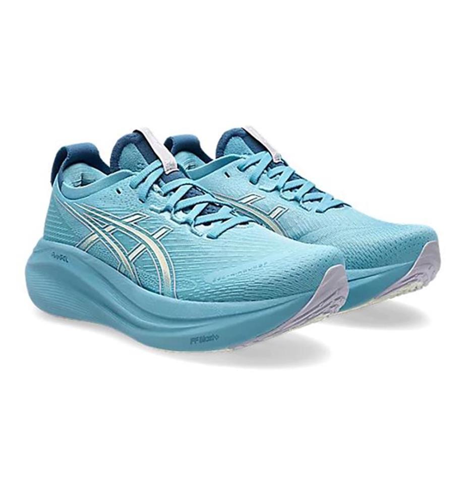 Chaussures de course GEL-NIMBUS 27 - Eau calme & Crème