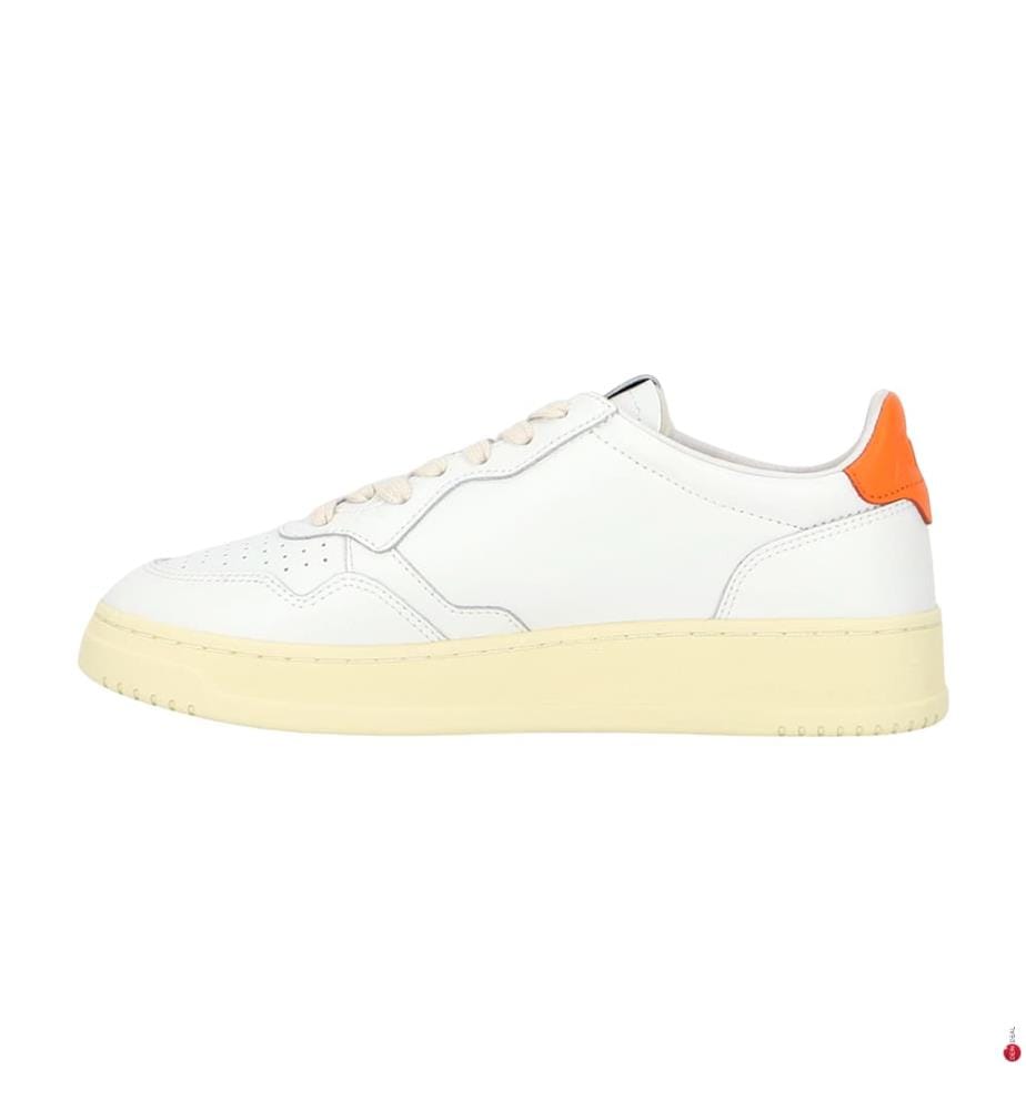 Baskets Medalist Low en Cuir - Blanc et Orange