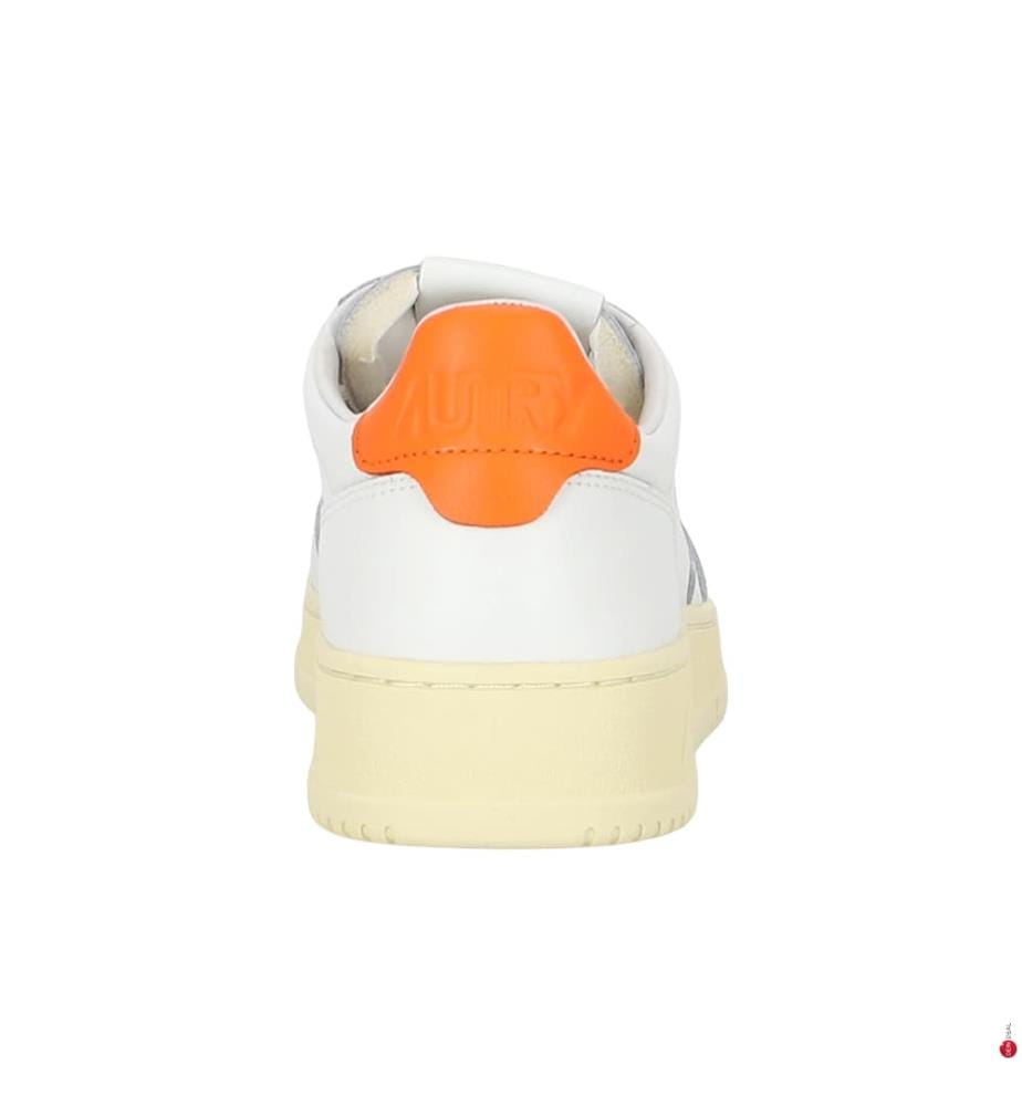 Baskets Medalist Low en Cuir - Blanc et Orange