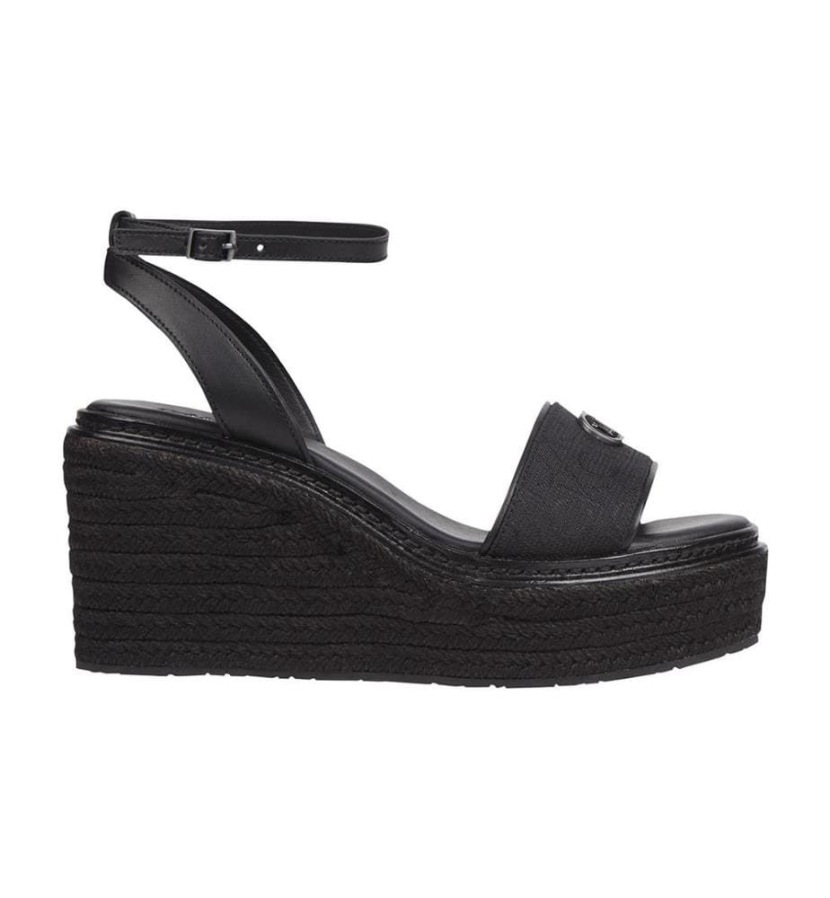 Sandalen mit Absatz Wedge - Schwarz