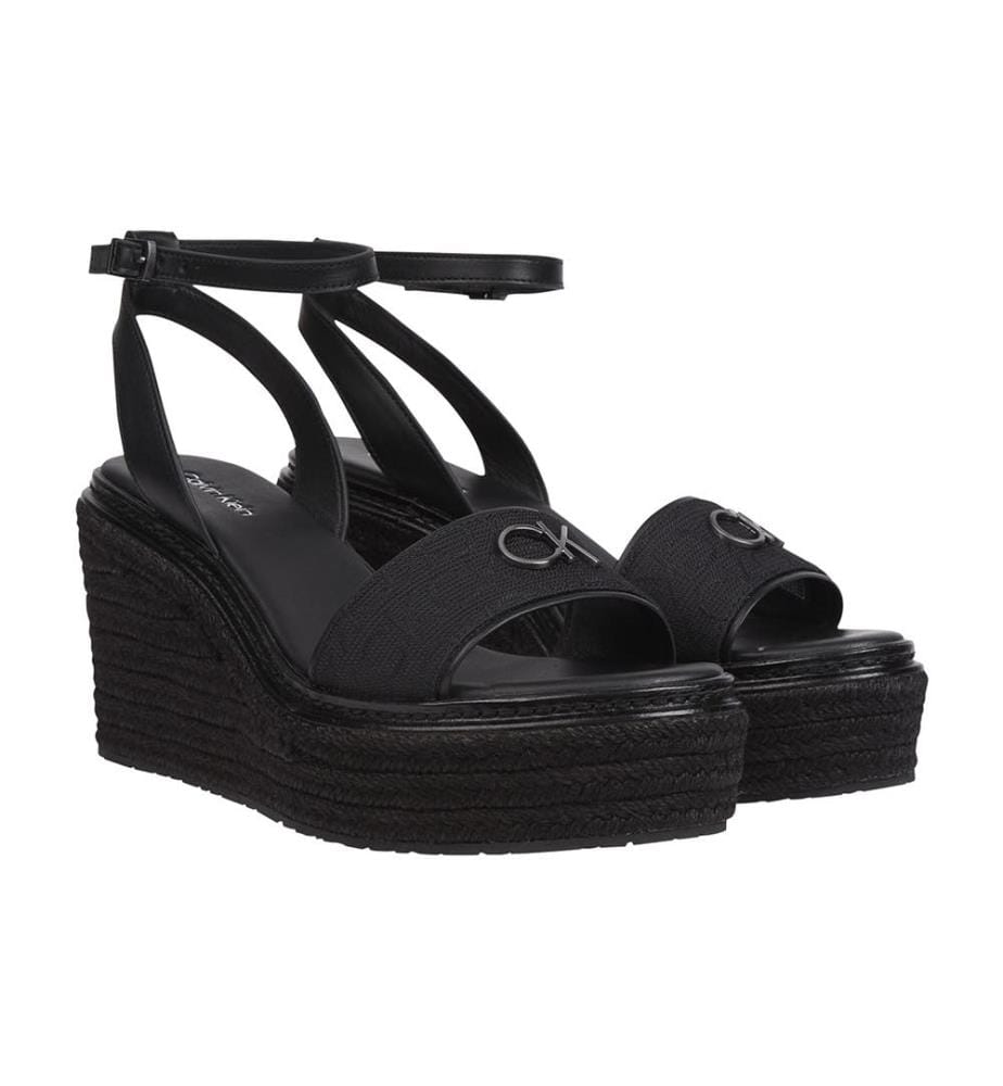 Sandalen mit Absatz Wedge - Schwarz
