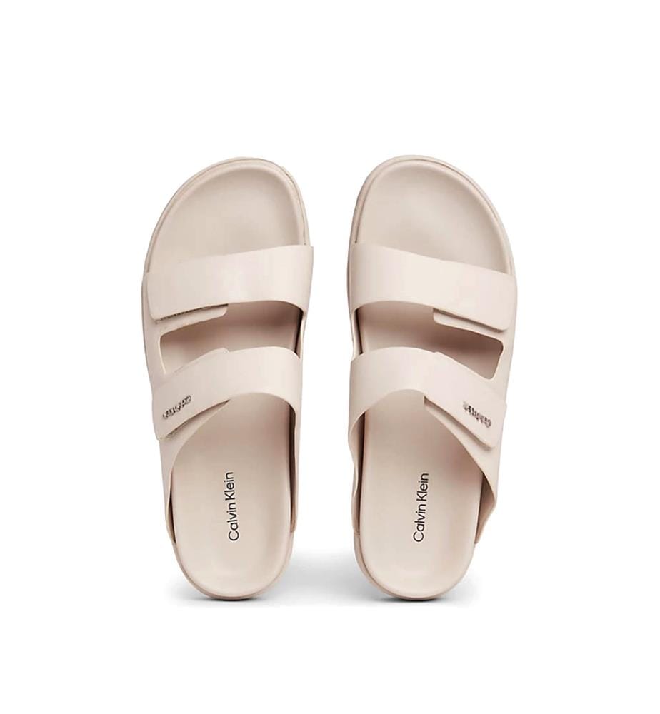 Mules Flat Adj Slide - Beige