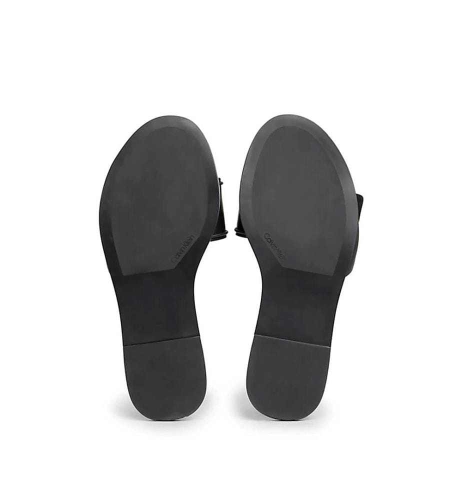 Mules Flat Slide Relock Lth - Noir