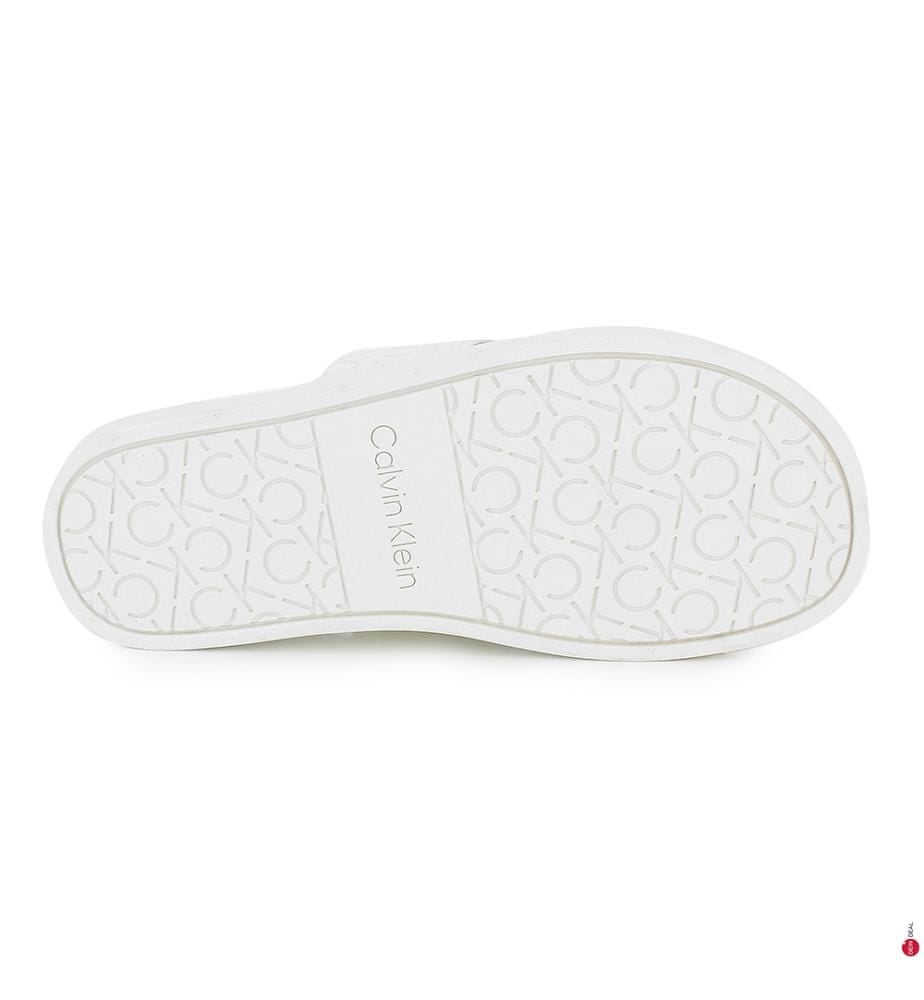 Mules Flat Slide Epi Mono - Blanc