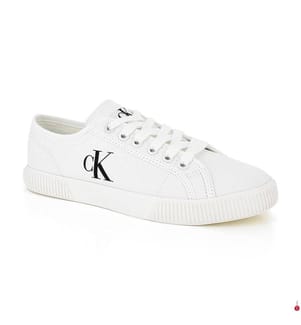 Canvas sneakers with a flat profile - white