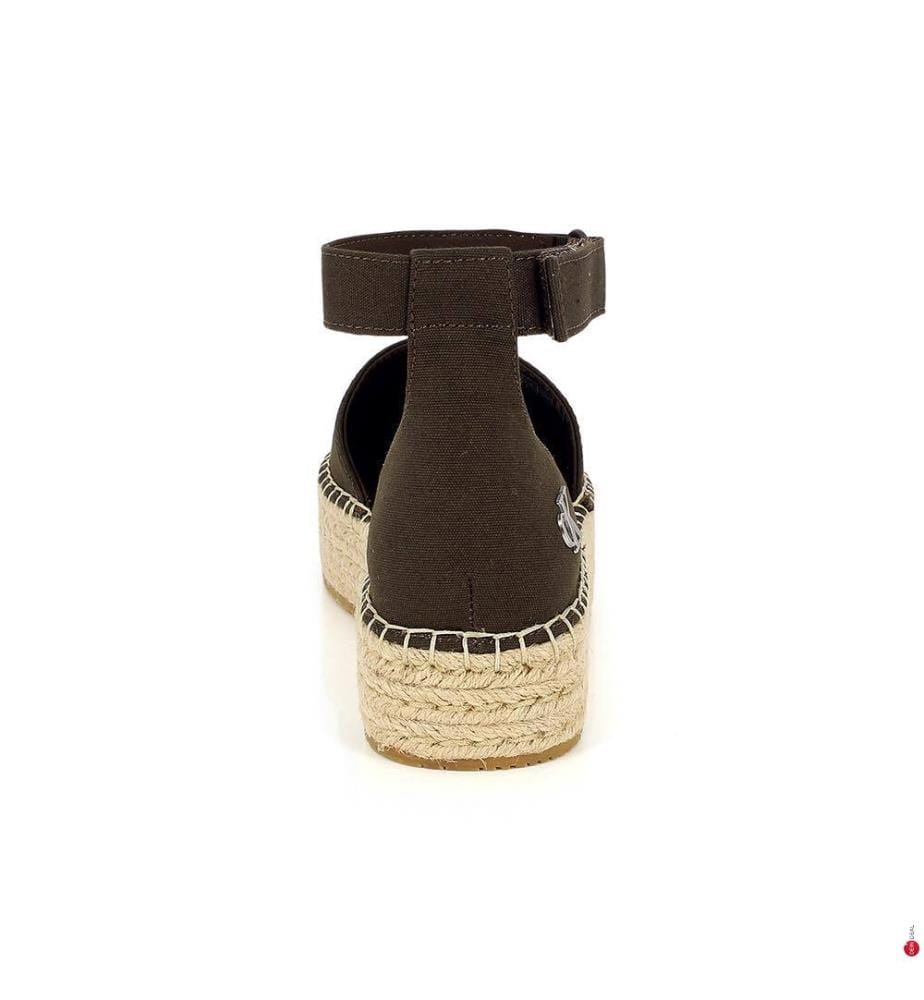 Plateau-Espadrilles aus Canvas - Braun