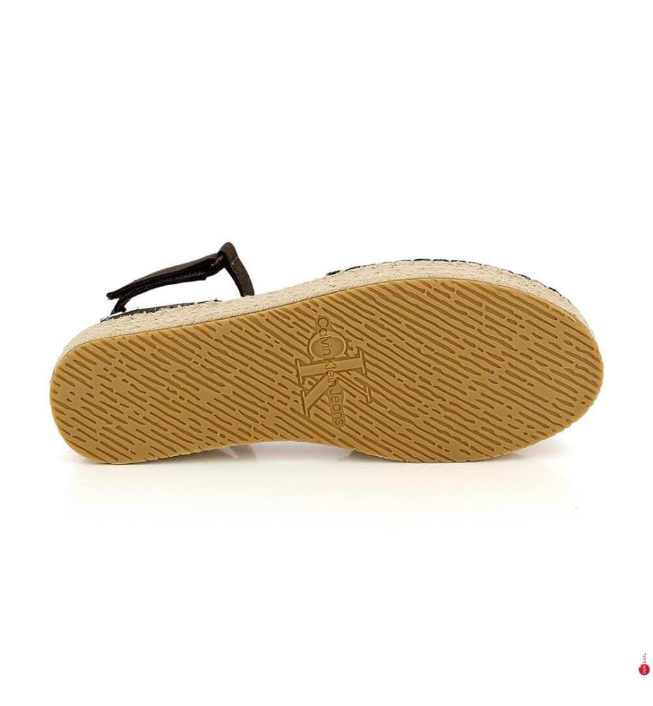 Plateau-Espadrilles aus Canvas - Braun